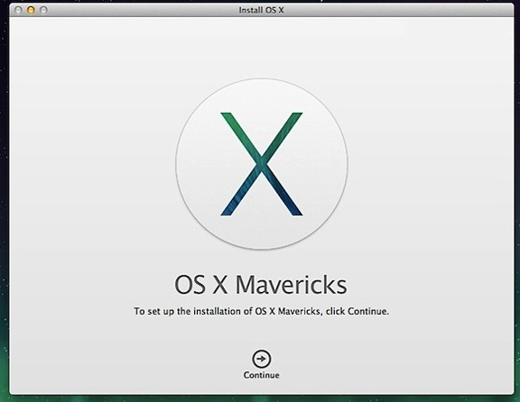 Langkah 8 : Tentukan drive dan jalankan instalasi OS X Mavericks